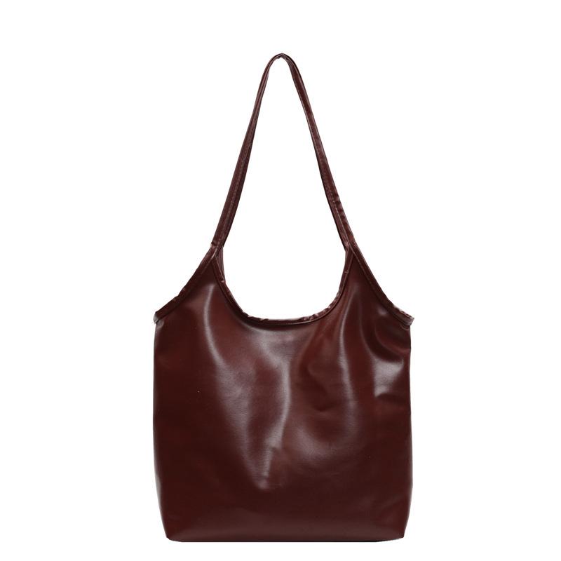 

Autumn and winter new large-capacity fashion commuting texture shoulder bag women s versatile foreign style texture tote bag women темно-коричневого кольору