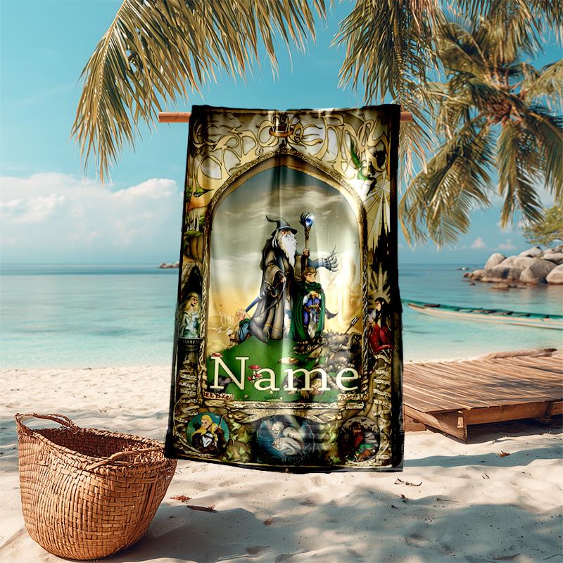 Personalized Customized Proof Beach Towel with The Fellowship of the Ring Pattern - Soft, Absorbent,quick-drying,perfect Swimming,camping&bathing