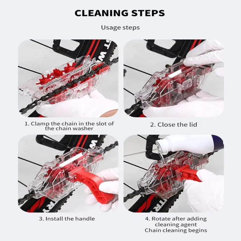 Quick Release & Install Bike Chain Cleaner Transparent Visual Immersion Cleaning Tool for Road Mountain Bike Cycling Maintenance Equipment
