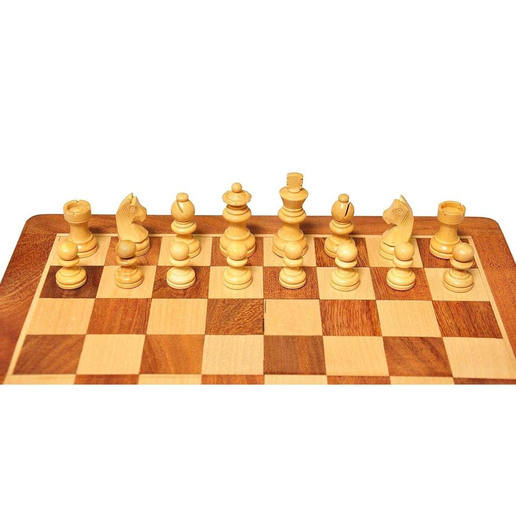 Wooden Handmade Foldable Magnetic Chess Board Set Wooden with Magnetic Pieces and Extra Queens for Kids and Adults