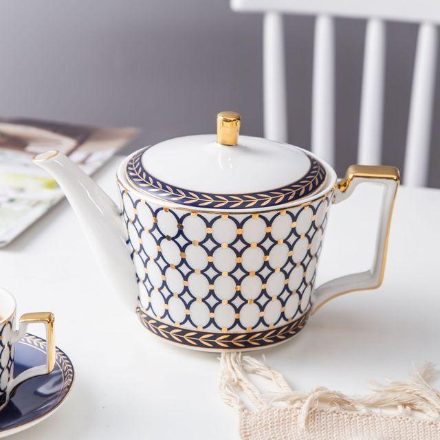 Nordic Ins Bone China Coffee Cup Golden Handle Coffee Pot Ceramic High Grade Milk Tea Pot Creative Afternoon Tea Black Tea Cup