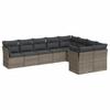 Vidaxl 9-Cz. Garden Furniture Set With Cushions, Grey, Poly Rattan