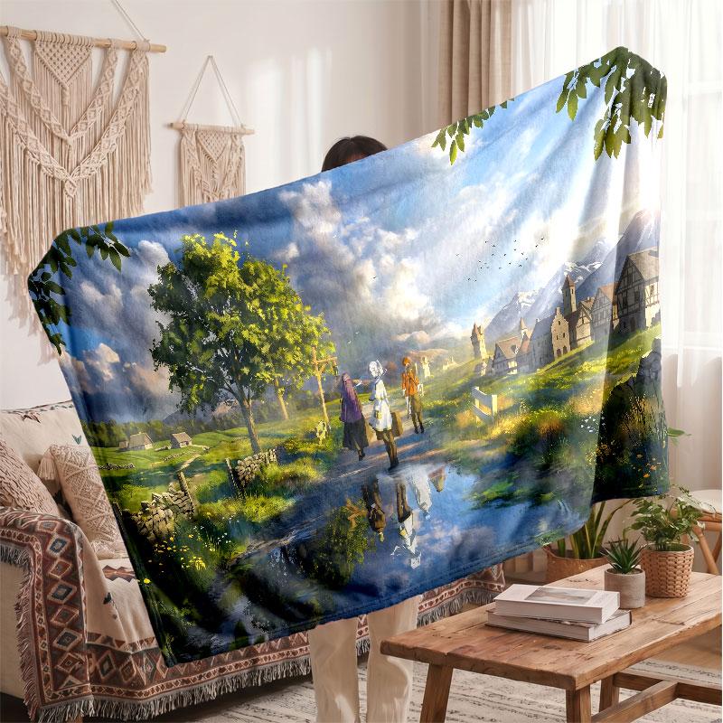 Warm Flannel BlanketFrieren Beyond Journey's End Soft Cozy Throw Blanket for Bedroom Couch