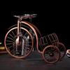 Vintage Bicycle-Shaped Wine Holder with Glass Storage-Sturdy Iron Construction,Polished Finish,Holds 1 Wine Bottle & 2 Glasses-Decorative Serving Cart
