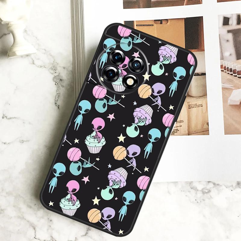 Funny Alien Case For OnePlus 11 12 12R 9 10 Pro 10R 9R 8T 10T Nord CE 2 3 Lite 2T N10 N20 N30 CE4 Cover