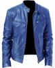 American retro PU leather jacket stand-up collar slim European and American tough guy motorcycle punk leather jacket