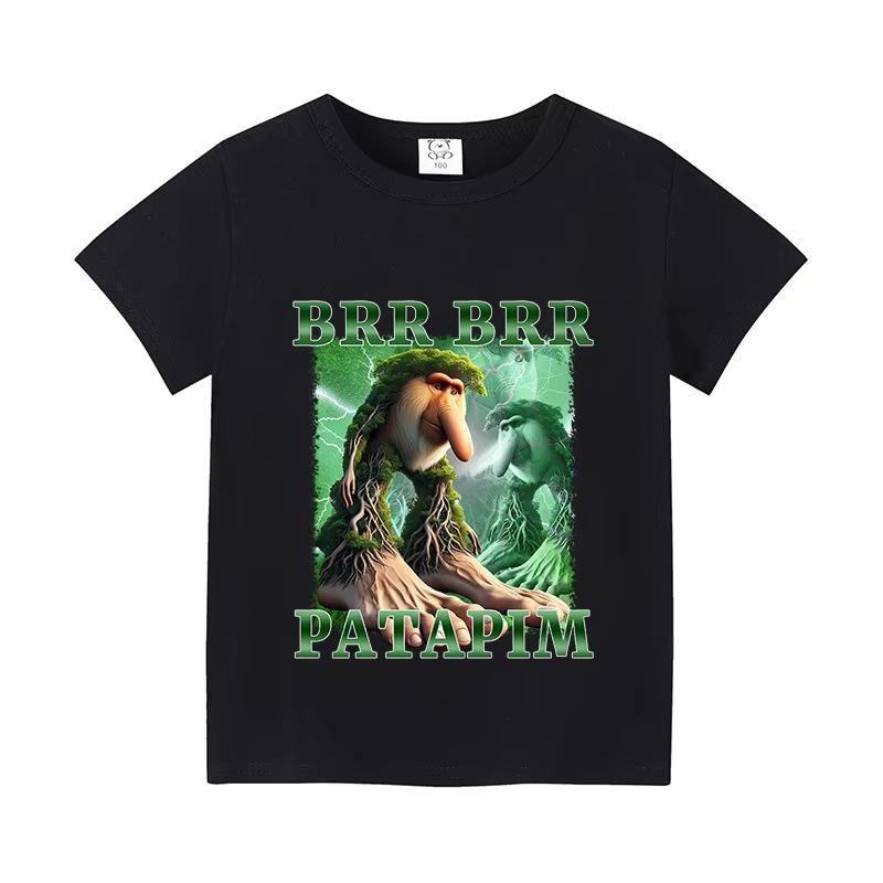 Italy Brain Rot Funny Animal Kids' Cotton T-Shirt - Cappuccino Assassin Short Sleeve