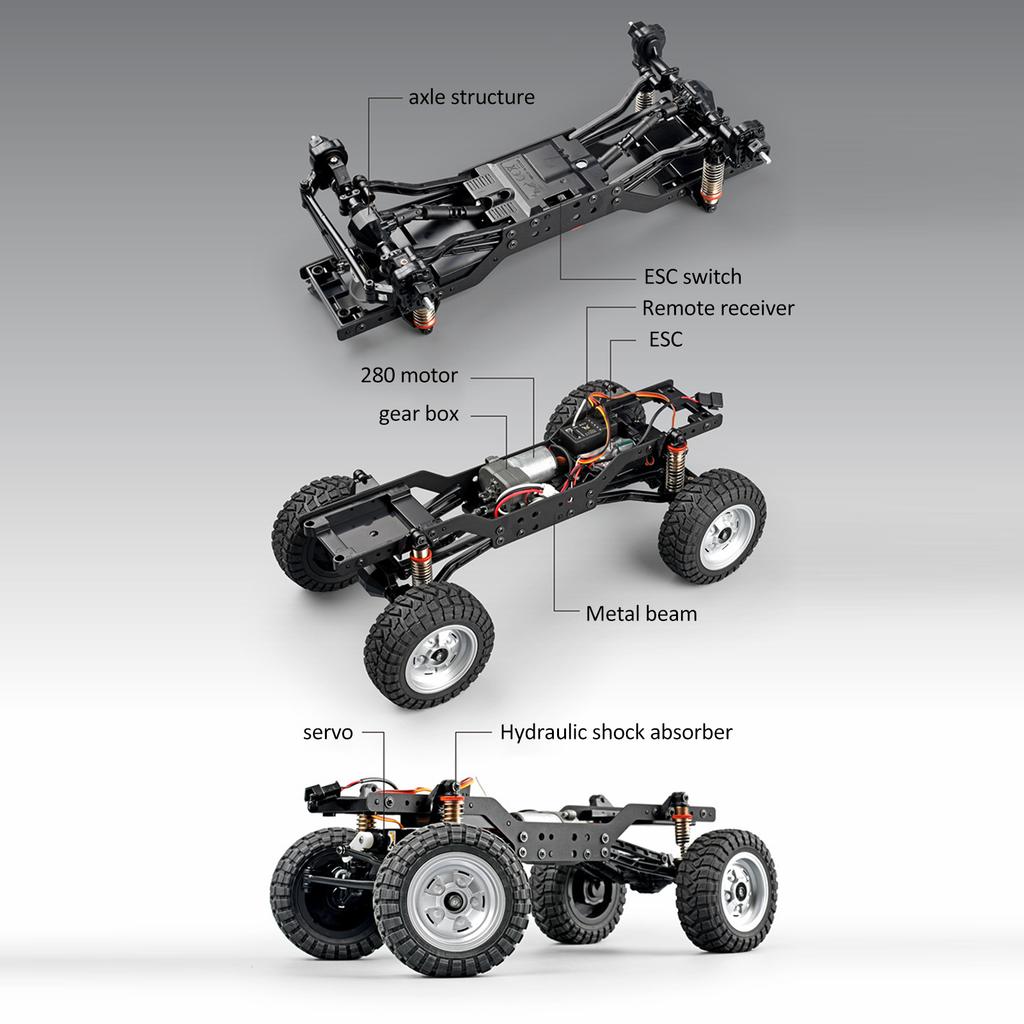1 12 2.4GHz Remote Control Pickup Truck All Terrain Proportional Remote Control Truck with Function Two Variable Speed,