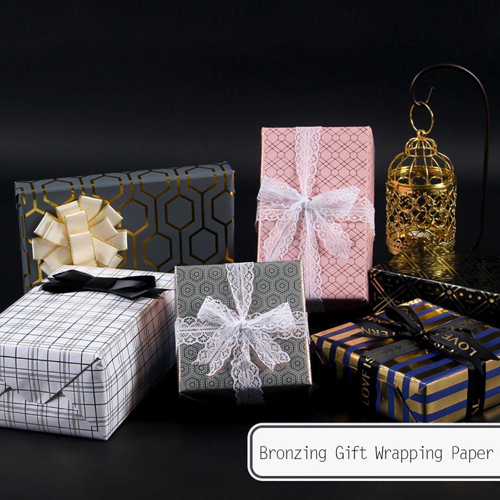 50x70cm Bronzing Gift Wrapping Paper Gold Polka Dots Birthday Valentine's Day Bouquet Gift Packaging Paper DIY Decoration Paper