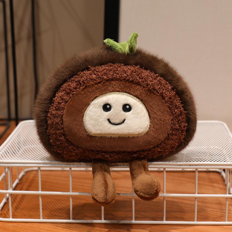 

Creative cute emoji swiss roll doll plush toy cake doll child soothing rag doll birthday gift 15*10cm（0.1kg） шоколадний