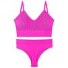 Women's French Wirefree Push-Up Bra Set - Thin, Sexy Triangle Cup Sports Underwear with Beautiful Back Design, Two-Piece.