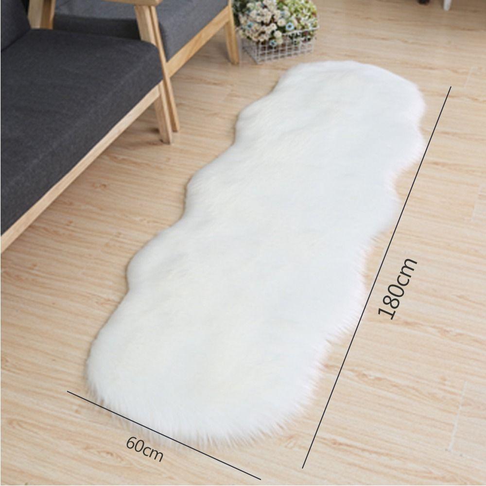 Non Slip Plush Rug Irregular Irregular Fur Rug Washable Faux Fluffy Rug Bedroom