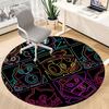 1pc Neon Characters cyber Office Round Area Rug, Indoor Mat Suitable For Office, Under Office Chairs Bedroom Living Room Home Decor, Room Deco
