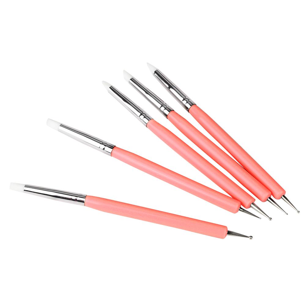 5pcs Silicone Clay Sculpture Tools Double Head     Sculpting Modeling Tool (Blue)