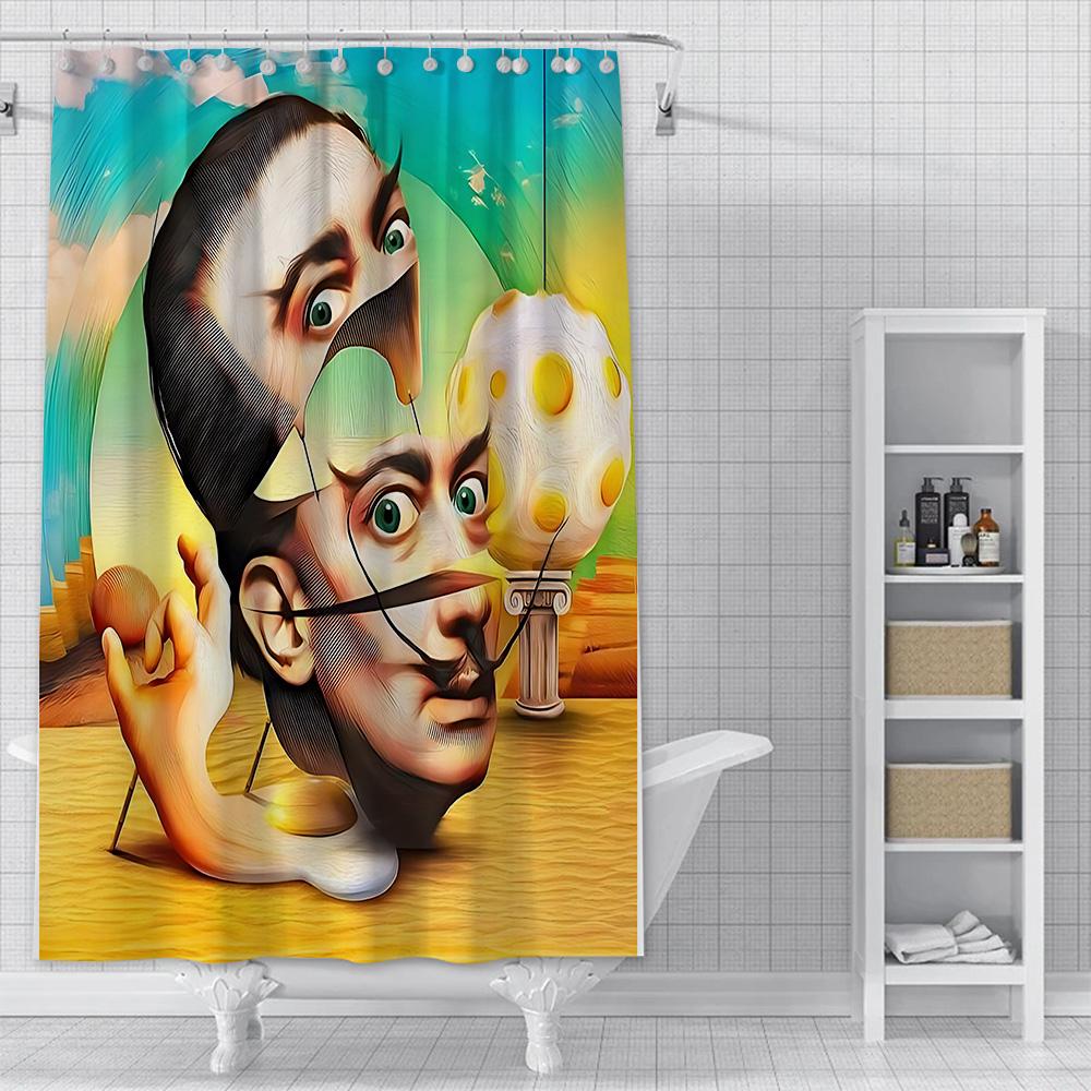 Salvador Dali Contemporary Pop Realism Painting Shower Curtain Waterproof Polyester Fabric Bath Curtains Bathroom Decor Curtain