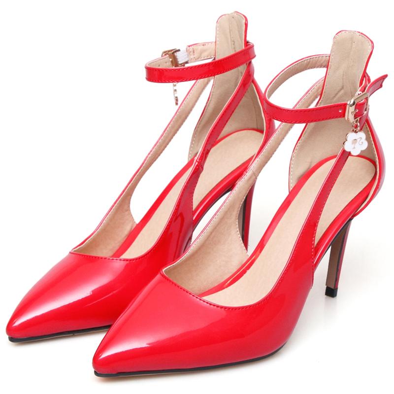 Fashion Summer Sandals Shoes for Women Elegant High Heels Large Size Pumps Strap White Black Red Heeled Dance Party Wedding Shoes Ladies