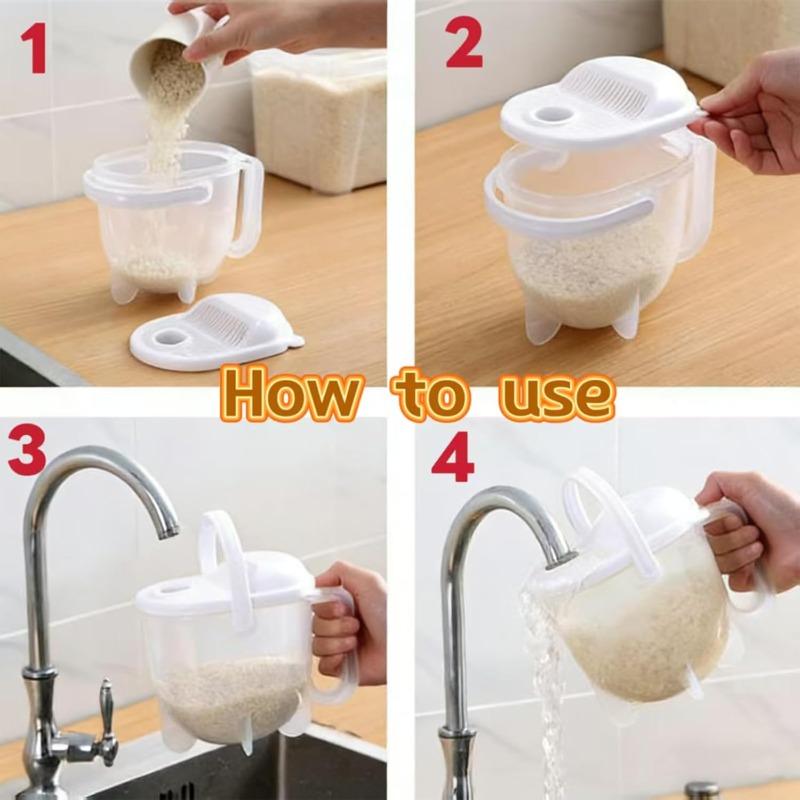 Hands-Free Rice Washing Strainer – Convenient Rice Cleaner and Drainer for Home Use Effortless Rice Rinsing Basket Kitchen Tool