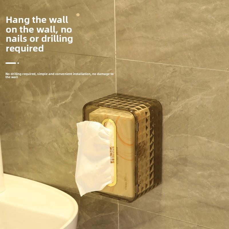 Light Luxury Nail-free Diamond-free Strong Load-bearing Bathroom Hole-free Wall-mounted Tissue Box