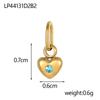 CARLIDANA Vintage Charm Women's Titanium Steel Heart-shaped Pendant Gold Plated Rhinestones 12 Birthstone Charms DIY Jewelry