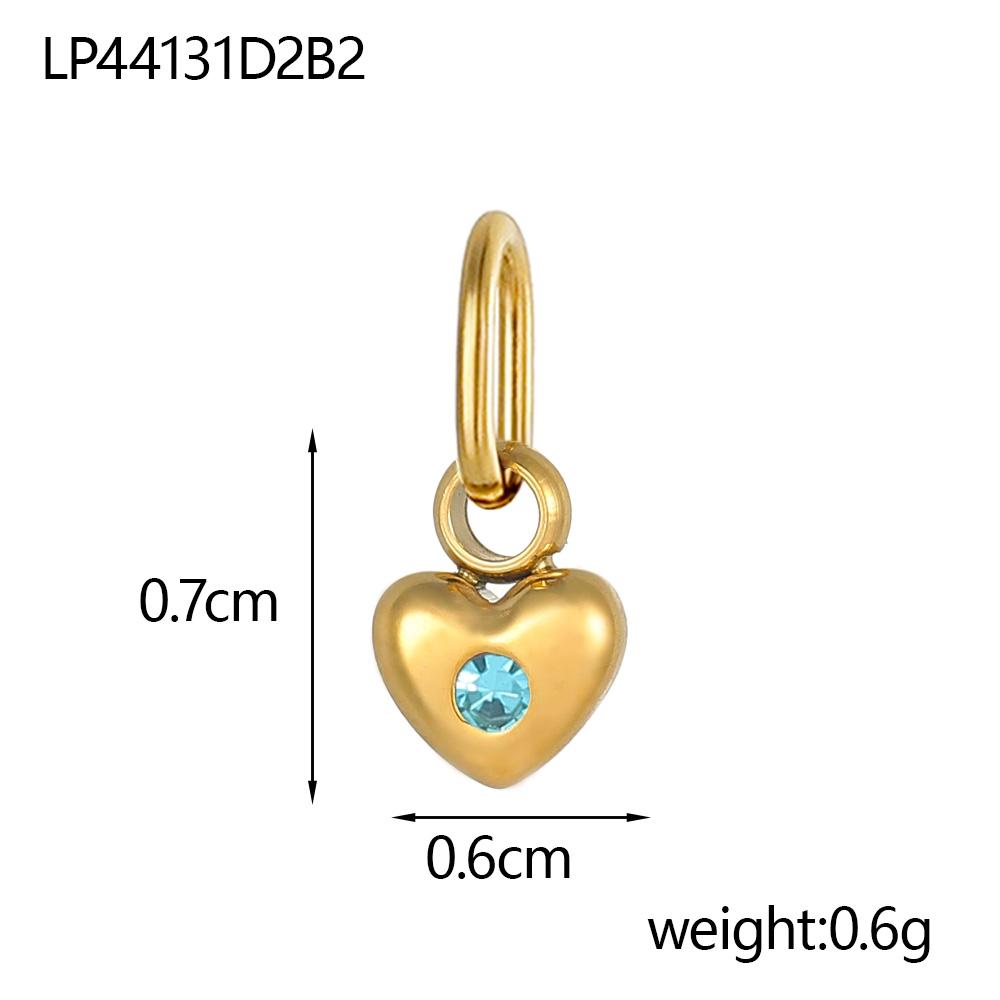 CARLIDANA Vintage Charm Women's Titanium Steel Heart-shaped Pendant Gold Plated Rhinestones 12 Birthstone Charms DIY Jewelry