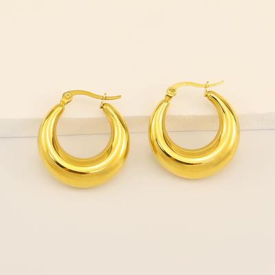 French Stainless Steel Crescent Titanium Steel Earrings Premium Sense Hollow Earrings Light Luxury Ears, Accessories