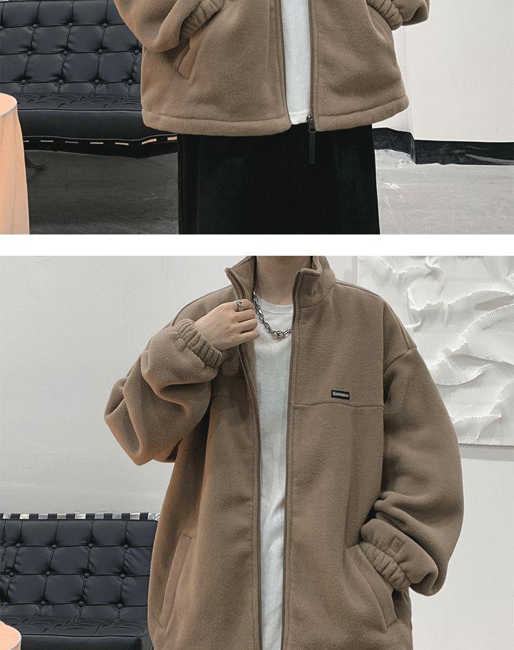 Men's Trendy Fleece Cardigan: Warm Loose Outerwear for Autumn/Winter Sports & Casual Workwear