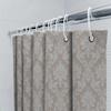 Vintage Damast Duschvorhang: Elegantes Weißes Muster Badezimmerfutter für Heimdekor Beige Grau Set mit Haken Größe 72x84 Zoll