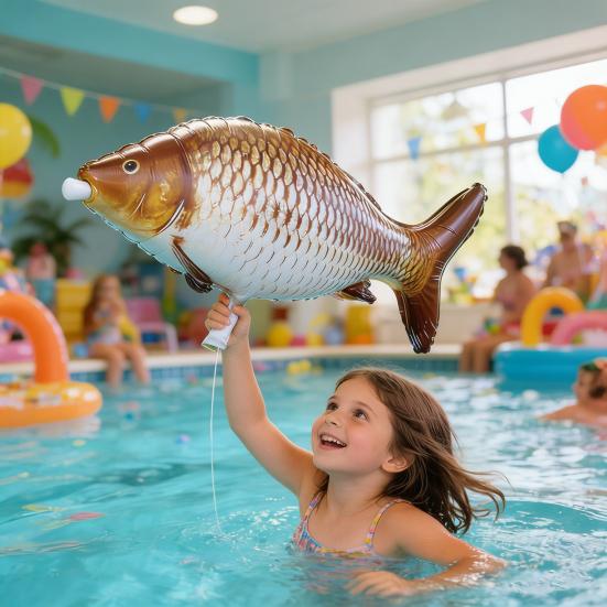 6 Pcs Fish Shaped Foil Balloons Realistic Carp Balloons for Fishing Themed Birthday Party Baby Shower Supplies