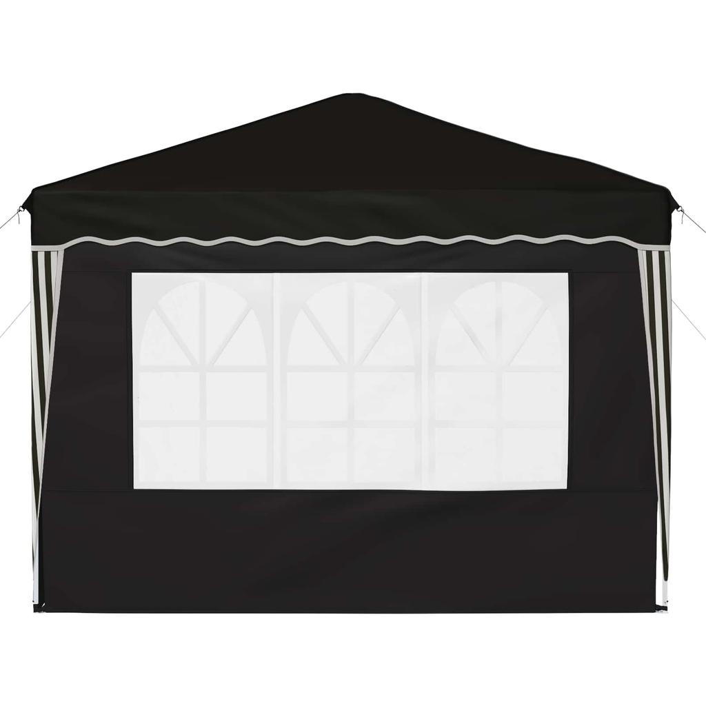 Pop Up Party Tent 288 X 288 X 245 Cm Black Oxford Fabric