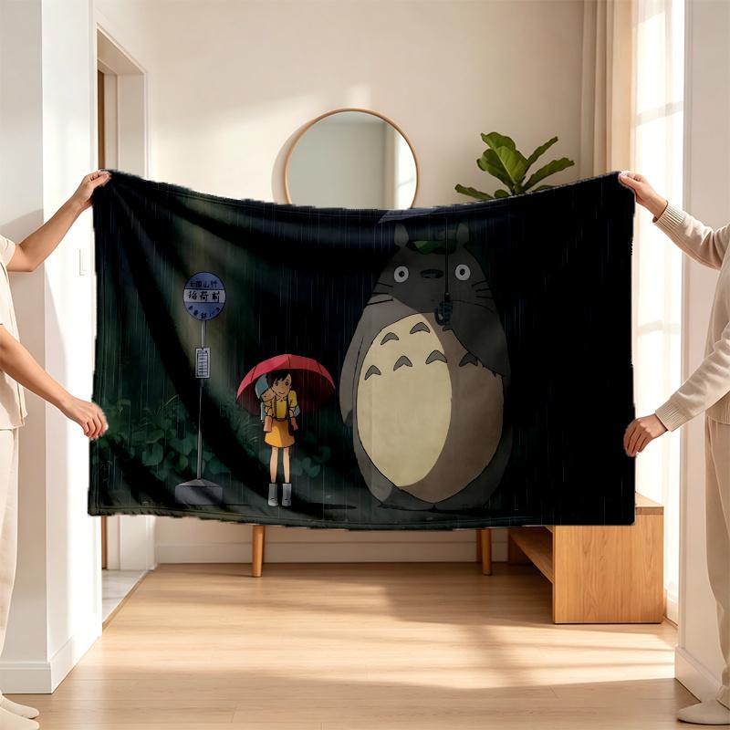 Mano kaimynas Totoro (37) Flanelinis pledas – švelnus akcentas miegamajam ir svetainei bei jaukia namų dovana