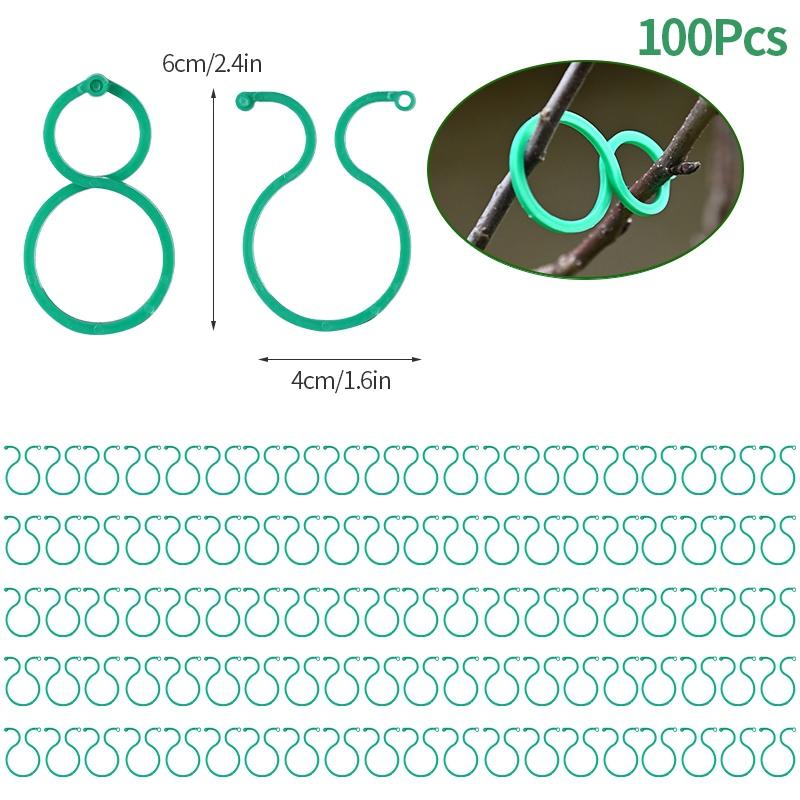 20/50/100Pcs Garden Vine Strapping Clips Plastic Bundled Buckle Ring Tomato Flowers Plant Stems Fixing Tie Garden Accessories