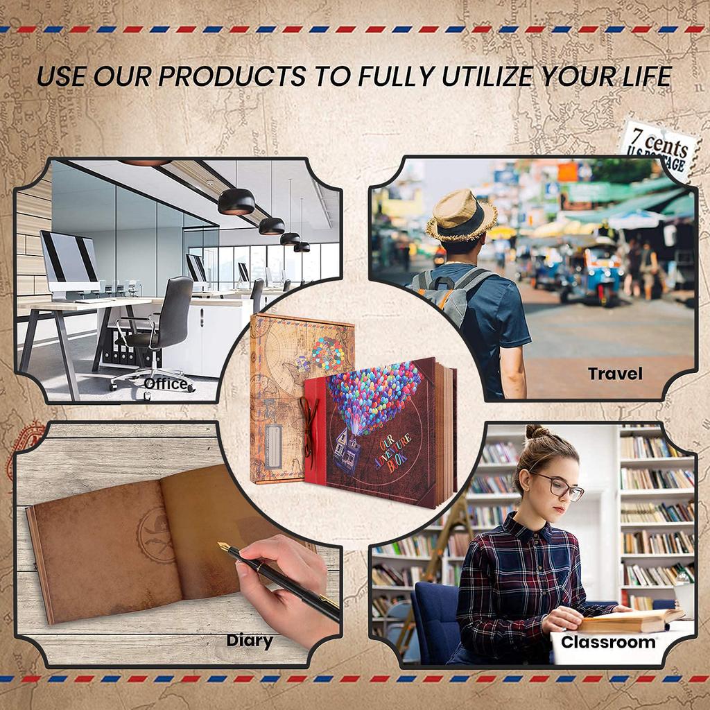 80 Page DIY Handmade Photo Album Scrapbook Our Adventure Book Retro Kraft Album Anniversary Wedding Memory Book Mothers Day Gift