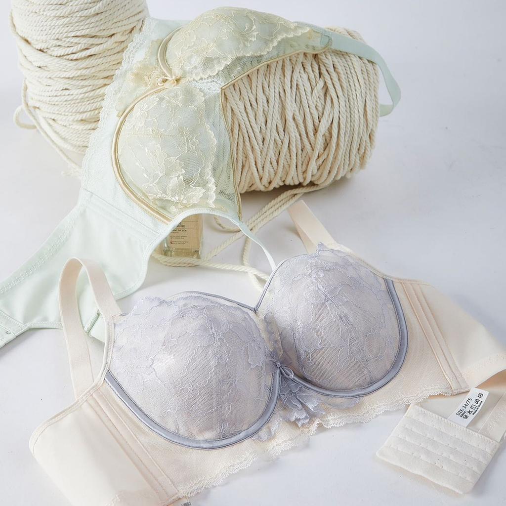 Memory-Ring-Stütz- und Push-up-BH mit Kristall-Cups mit Hasenohren zur Anpassung der Größe großer Brüste