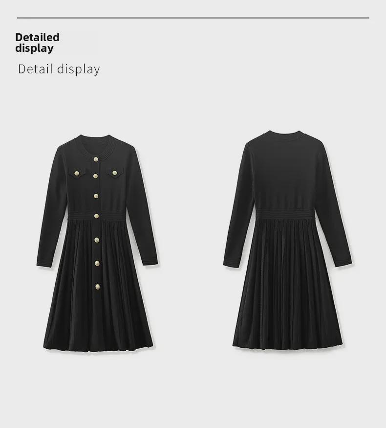 Xiao Xiang Celebrity Knitted Pleated Skirt Dress for Petite Women - Slim Fit, Versatile Short Bottoming Skirt