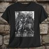 Ritter Tod und der Teufel Albrecht Dürer Unisex T-Shirt Grafik-T-Shirts Retro Streetwear Rundhals Kurzarm Herren T-Shirt