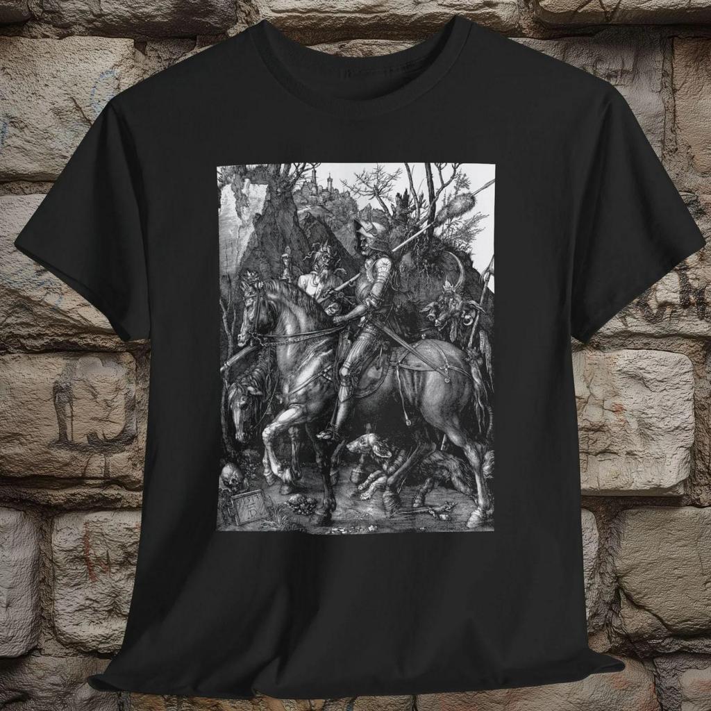 Cavaliere Morte e Diavolo Albrecht Dürer T-shirt Unisex T-shirt Grafiche Streetwear Retro Girocollo Manica Corta T-shirt da Uomo