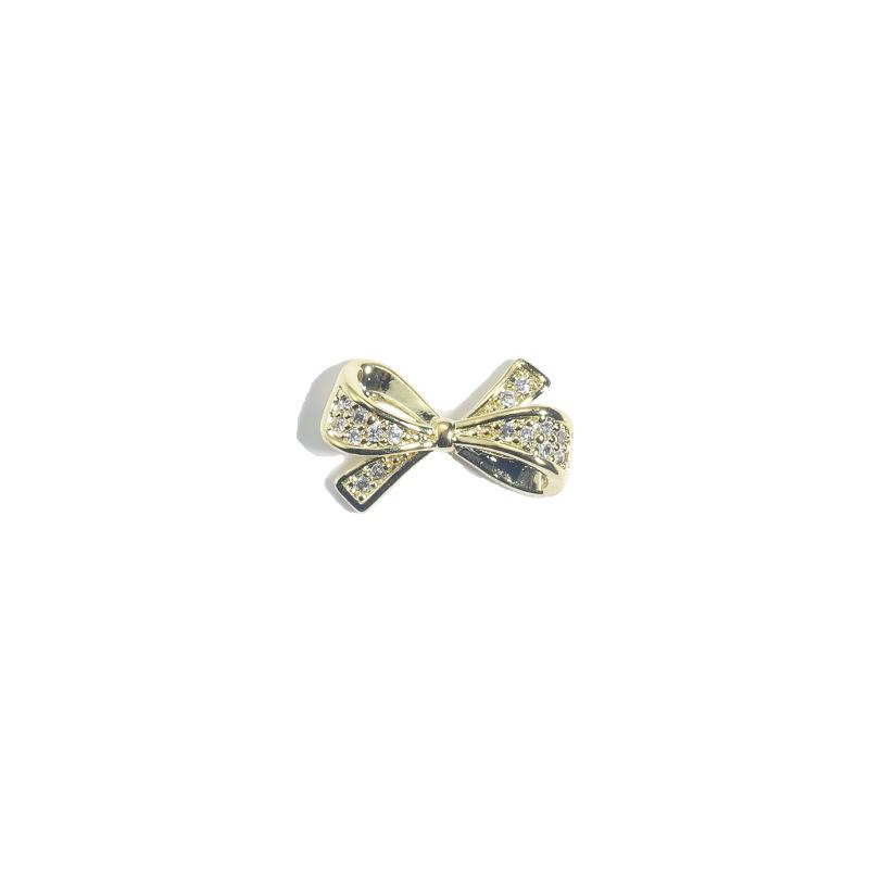 3D Zirconia Bow Nail Art: Luxurious & Shiny Pearl Gel Polish Decoration