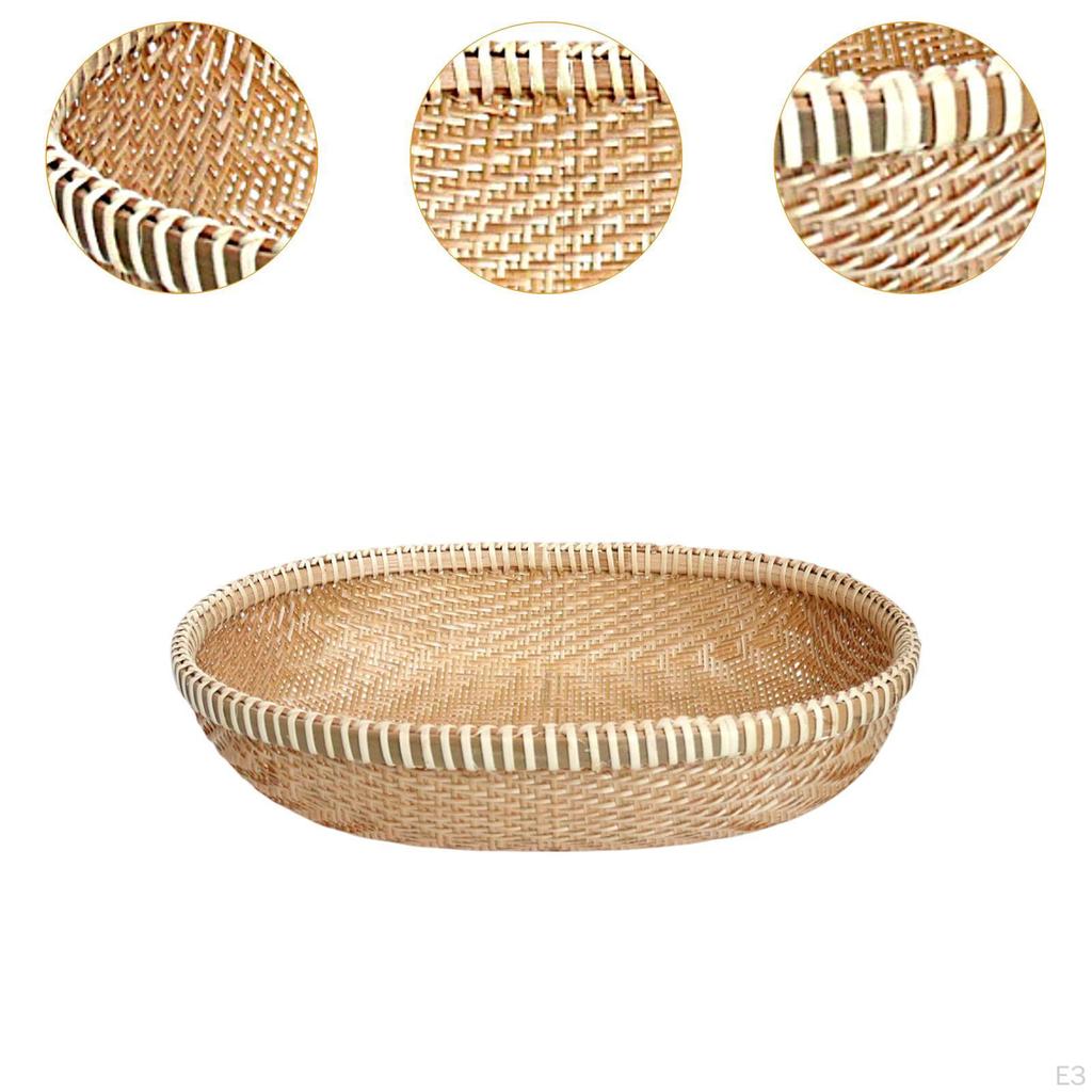 Brotkorb Bambus Tablett Dekorative Lebensmittel Lagerung Snack Organizer Gemüse Portion für