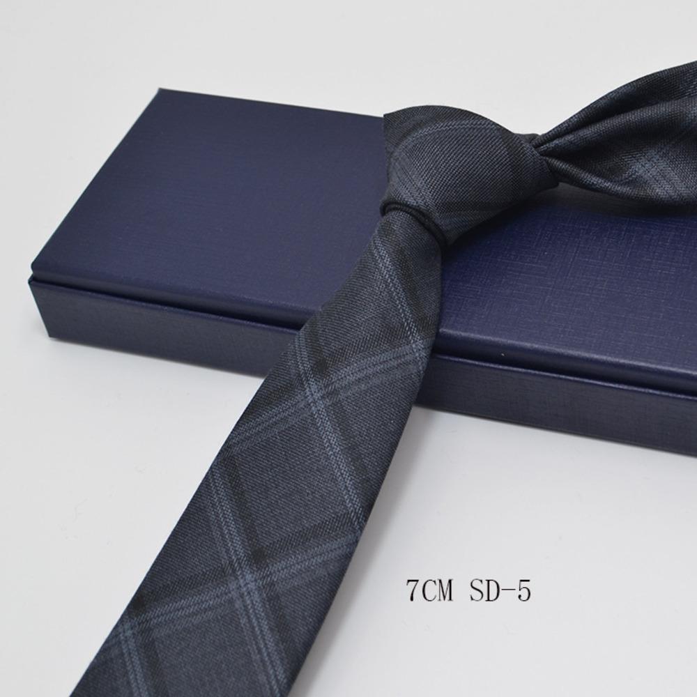 Luxury 7cm Grey Plaid Cotton Neck Ties For Men Soft TR Fabric Red Striped Neckties Casual Ties Wedding Party Groom Cravat Gift