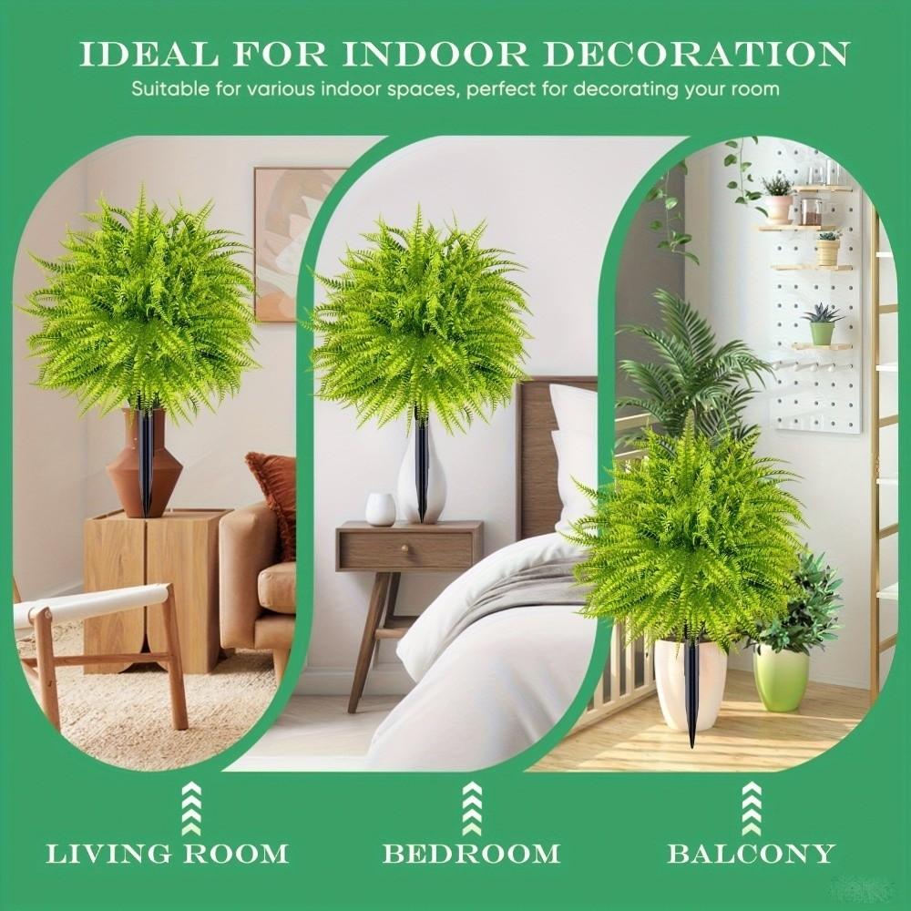 UV Resistant Artificial Persian Fern Grass Stake No Fade Fake Green Plant  Wedding Scene