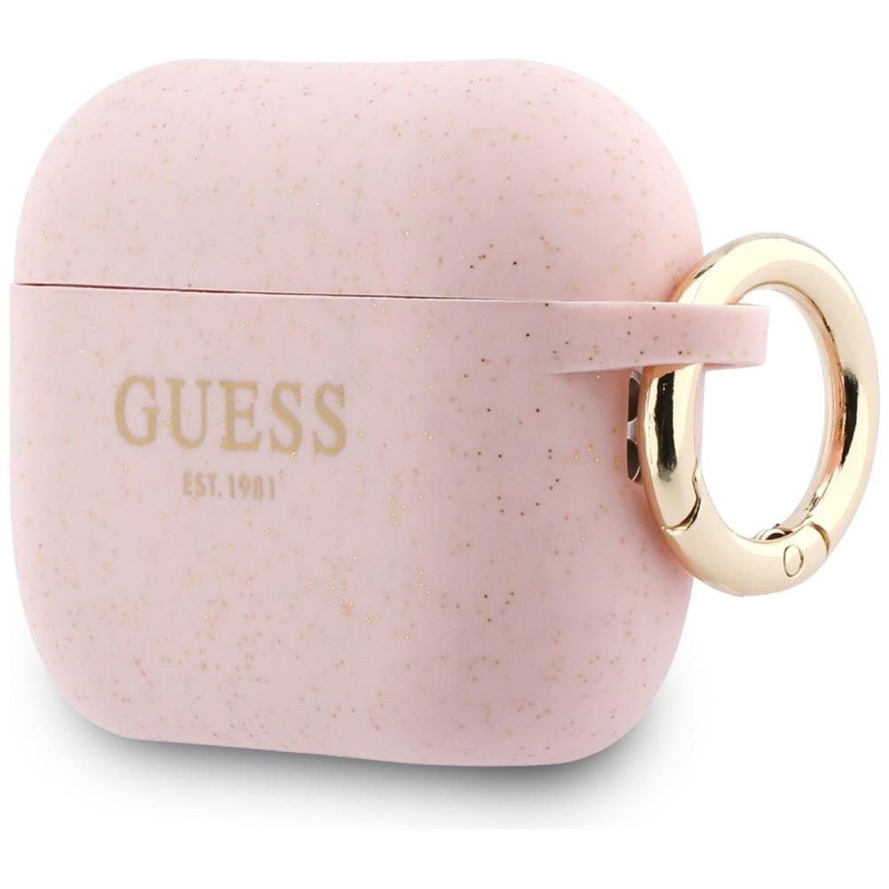 Guess Silicone Glitter Ring Case for AirPods Pro 3 Pink