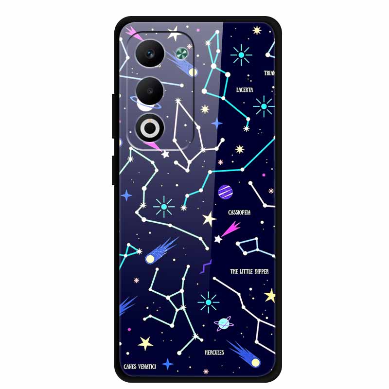 Glass Back Cover For Oppo A5 5G 2025 Phone Case 6.67" Hard Tempered Glass Case For Oppo A5i Pro 4G Case A5iPro Soft Bumper Shell