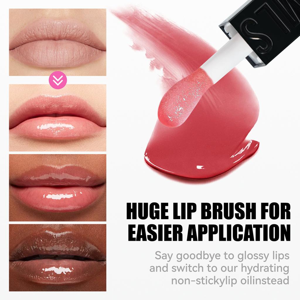 MLSMILE Mirror Square Tube Lip Glaze Moisturizing Pearlescent Glass Dudu Lip Oil Natural Moisturizing Lip Gloss