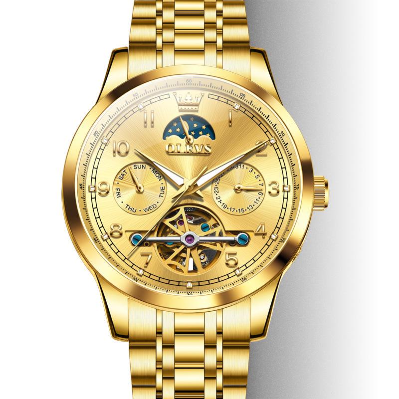 Zhang Zhilin Endorsed Oliss Luminous Mechanical Watch with Multifunctional Hollow Design for Men