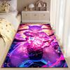 Pop Culture Area Rug, Mewtwo Pokemon Pink Purple Energy Anime Poster, Playroom Decor, Non-Slip Mat