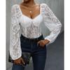 Hot Fall Women's Jumpsuit Fashion Sexy Backless Lace Long Sleeve V Neck Romper