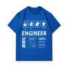 Men's 100% Cotton Crew Neck Short Sleeve T-Shirt, Funny Engineer Character Print Casual Soft Breathable Tee for Daily Wear, Graphic Novelty Casual Sum