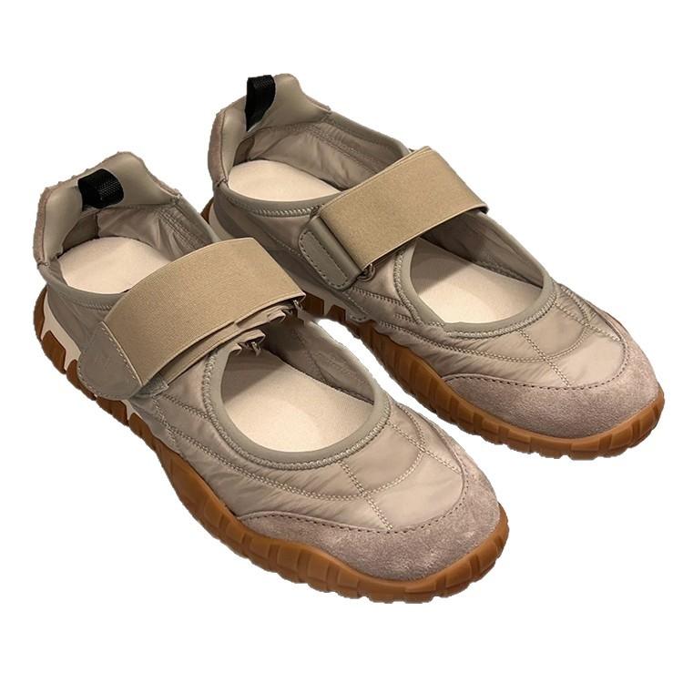 Processing Customization~ Leather Inner Height Increase Mary Jane Single Shoes Women's 2025 New Velcro Casual Ballet Shoes