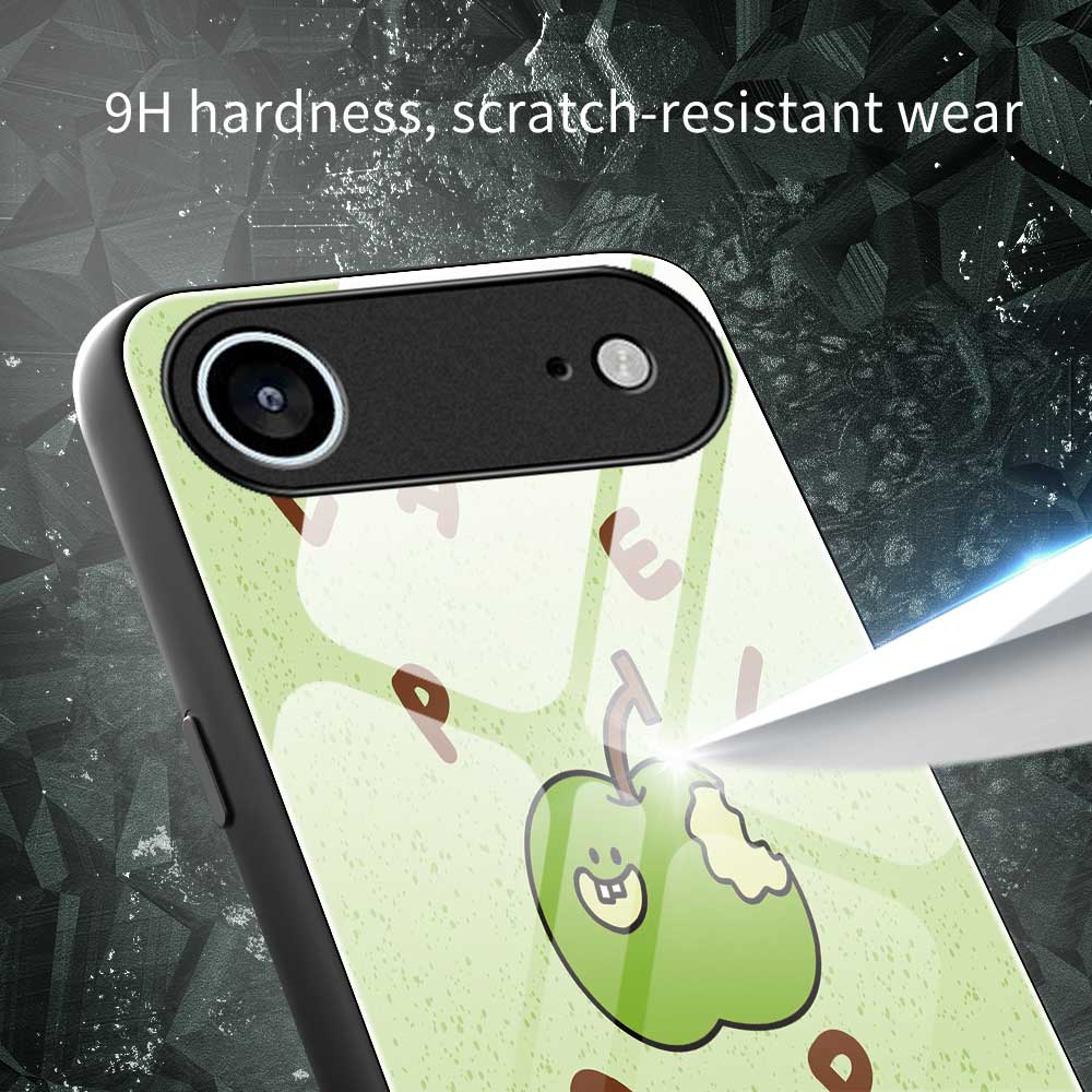 For iPhone 17 Air Case PC TPU Tempered Glass Pattern Printing Anti Drop Phone Back Cover