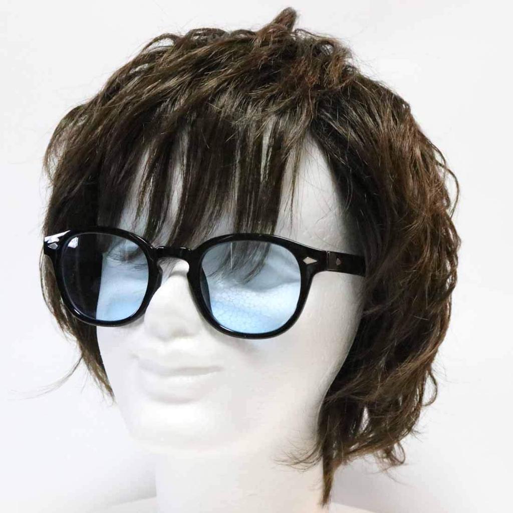 [FashionBerry] Black X Light Blue Sunglasses for Men and Women, Boston Style, Keyhole Bridge, 99% UV Protection, Lightweight, Classic Design, Colored